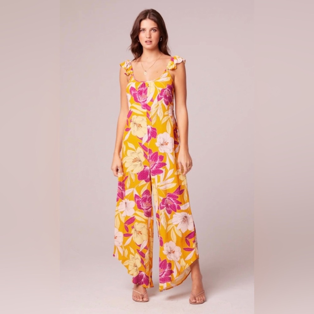 Band of the free EUPHORIA GOLD FLORAL WIDE LEG JUMPSUIT Band Of Gypsies